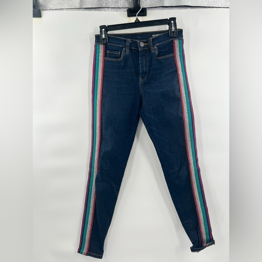 Blank NYC the bond tuxedo color stripes jeans blue size 27 skinny
